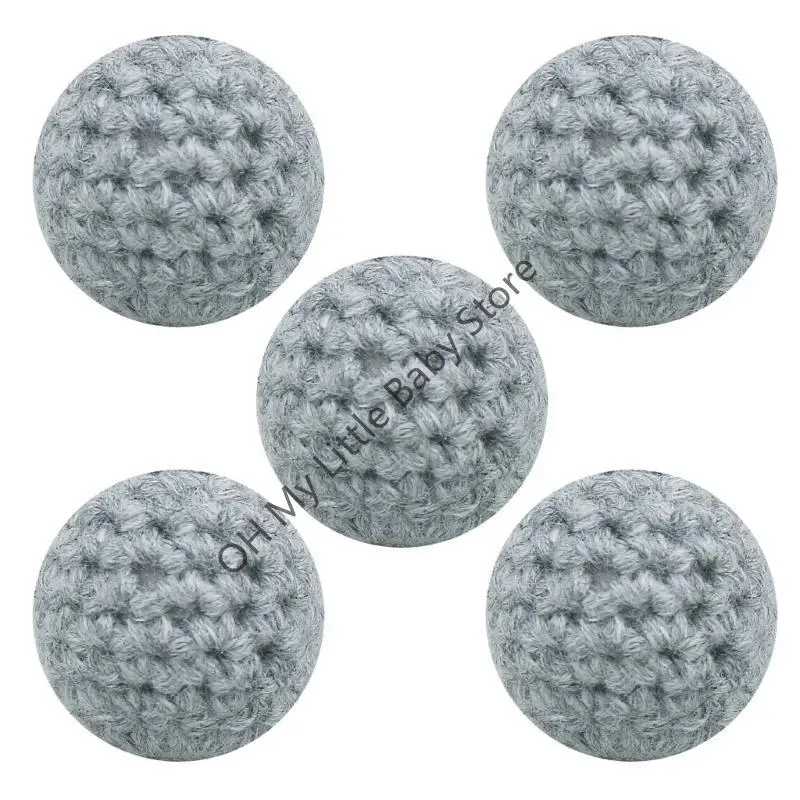 M76C 5 قطع حبات كروشيه لمشبك اللهاية وقلادة وسوار حرفية