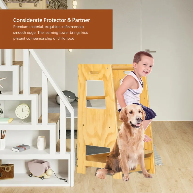 Деревянный детский табурет-ступенька с местом для хранения, многофункциональная стремянка для малышей, детский табурет-помощник для ванной и кухни