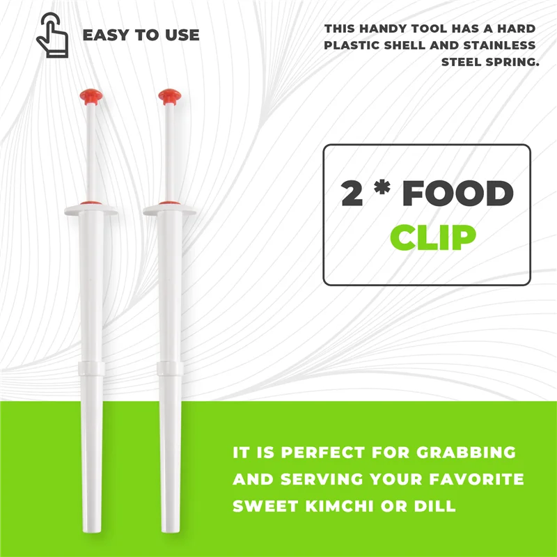 デラックス ピクルス ピンチャー、2 個セット、ピクルス ピッカー ステンレススチールとプラスチック - オリーブ ペッパー グラバー - ABGL