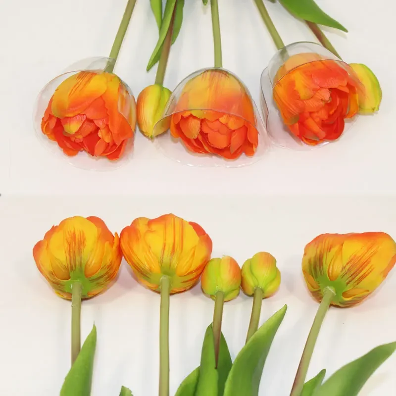 Nuovo Silicone tulipano fiore artificiale vero tocco Bouquet 40CM lusso casa fiori decorativi soggiorno Deco Flores pianta finta