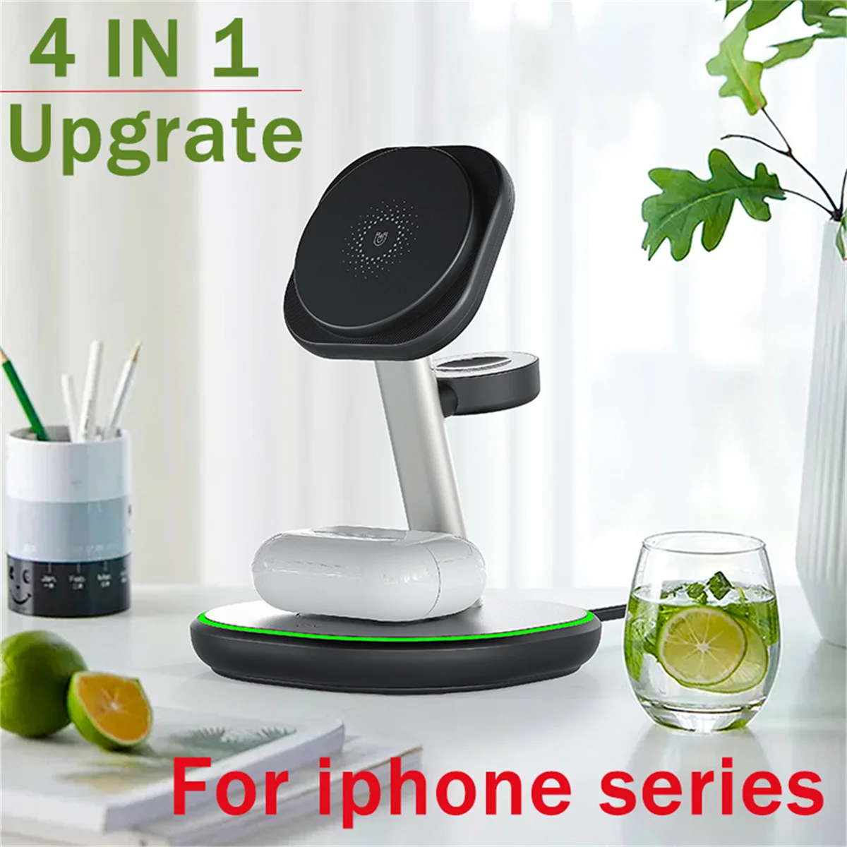 

Magnetic 3 in 1 Wireless Charger Night Light Stand for iPhone 16 15 14 13 Pro Max IWatch 8 7 Airpods Fast Charging Station Dock