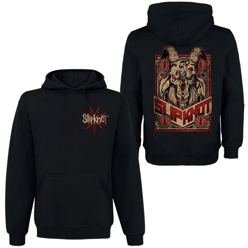 Retro Slipknot Metal Band's Retro American Street Punk Rock Thick and Fleece-lined Hooded Sweatshirt