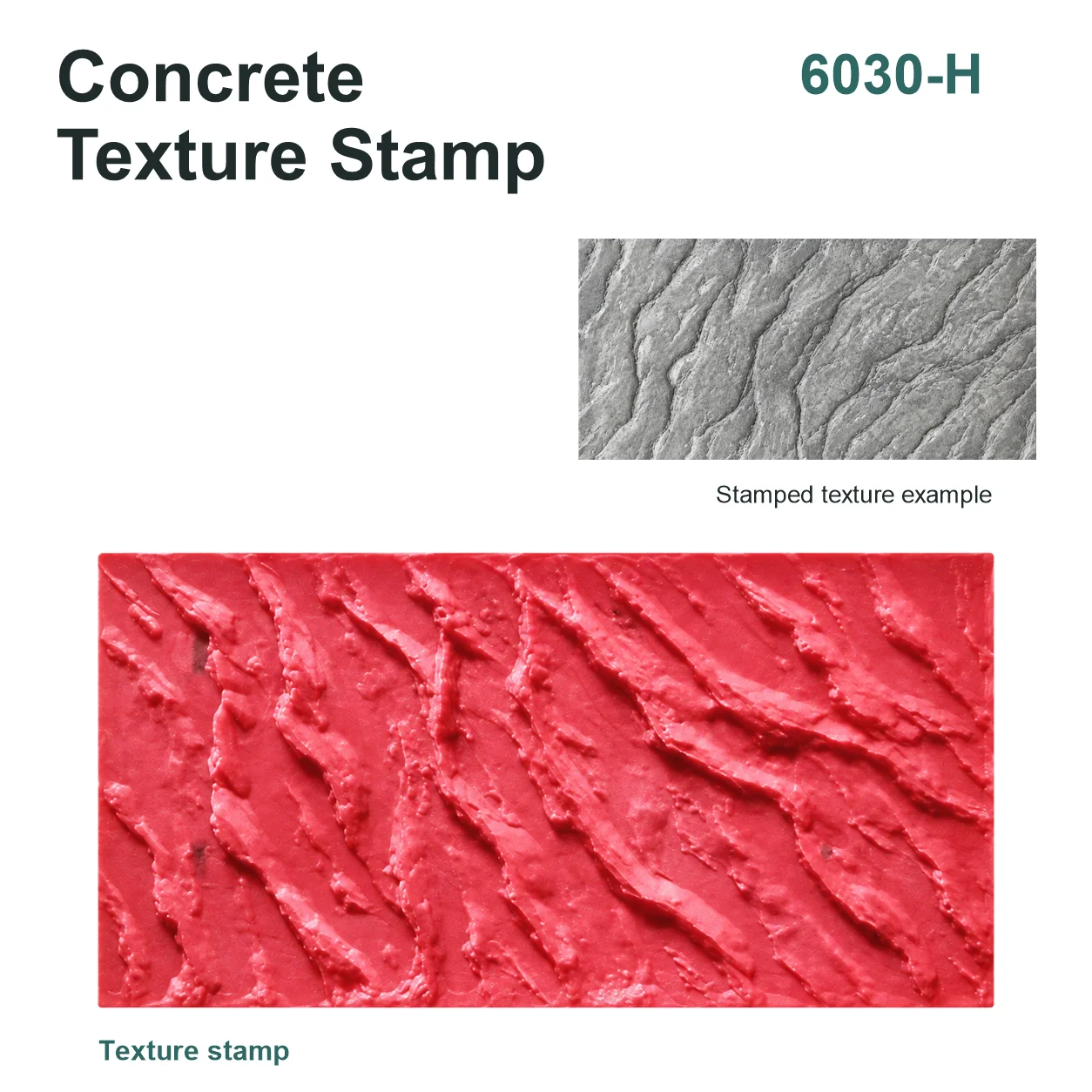 Concrete Molds Rock Texture Stamp 60x30cm, Reusable Plastic Paver Mold for Garden Walkway
