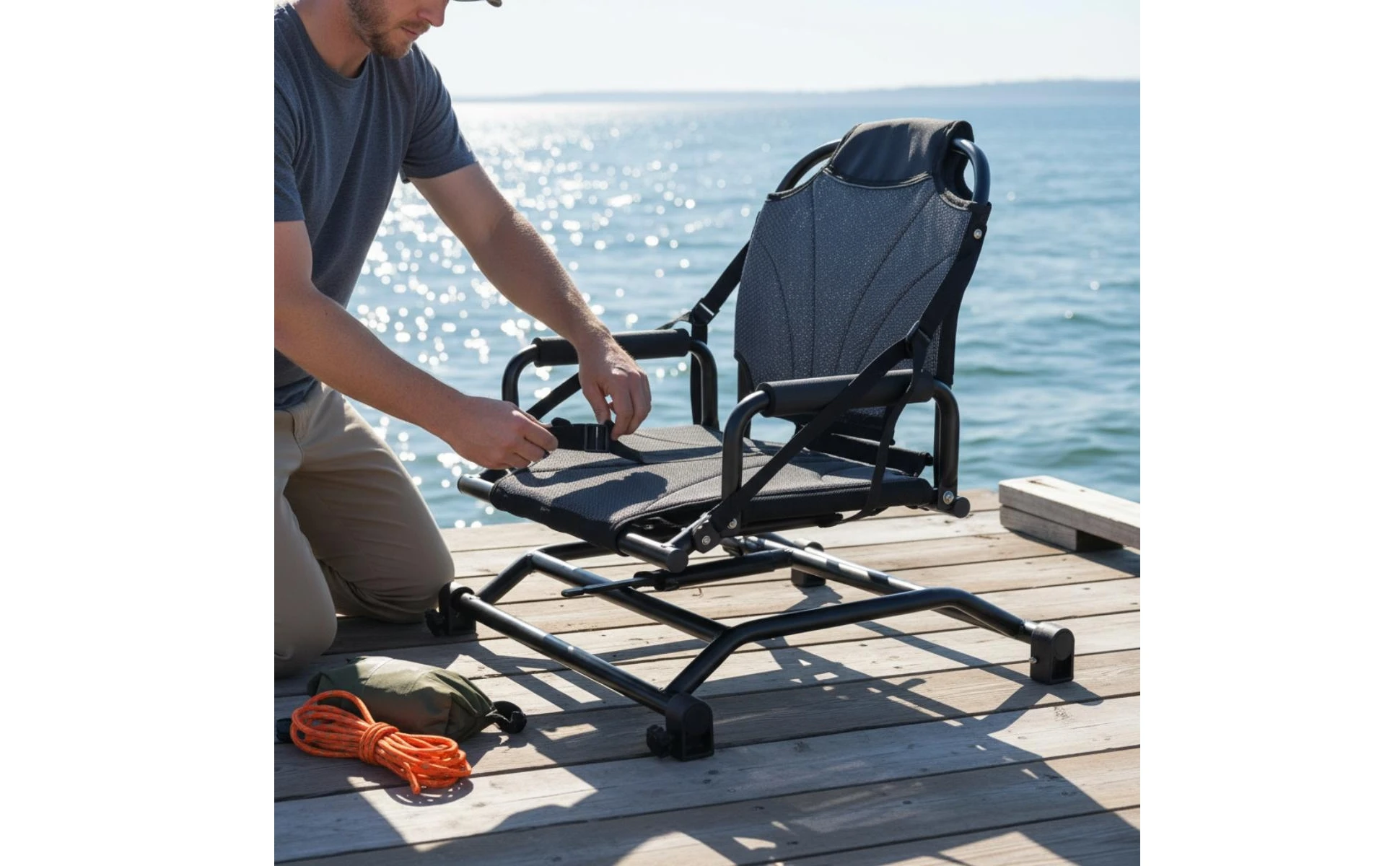 Kayak Swivel Seat Comfortable Support Aluminum Kayak Seat Marine Accessory Quick Release Water Sports Gear for Anglers