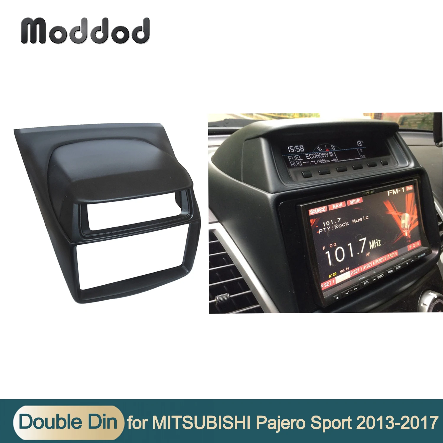 

For 2014 Mitsubishi Pajero Sport Triton L200 Radio DVD Stereo Panel 2 Din Dash Mounting Installation Trim Kit Face Frame Fascia