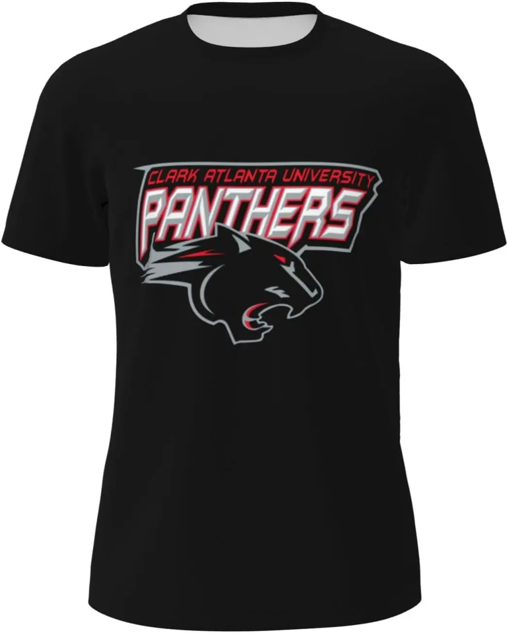 تي شيرت رجالي برقبة دائرية بشعار جامعة كلارك أتلانتا، ماص للرطوبة الجافة، أكمام قصيرة شبكية قابلة للتنفس