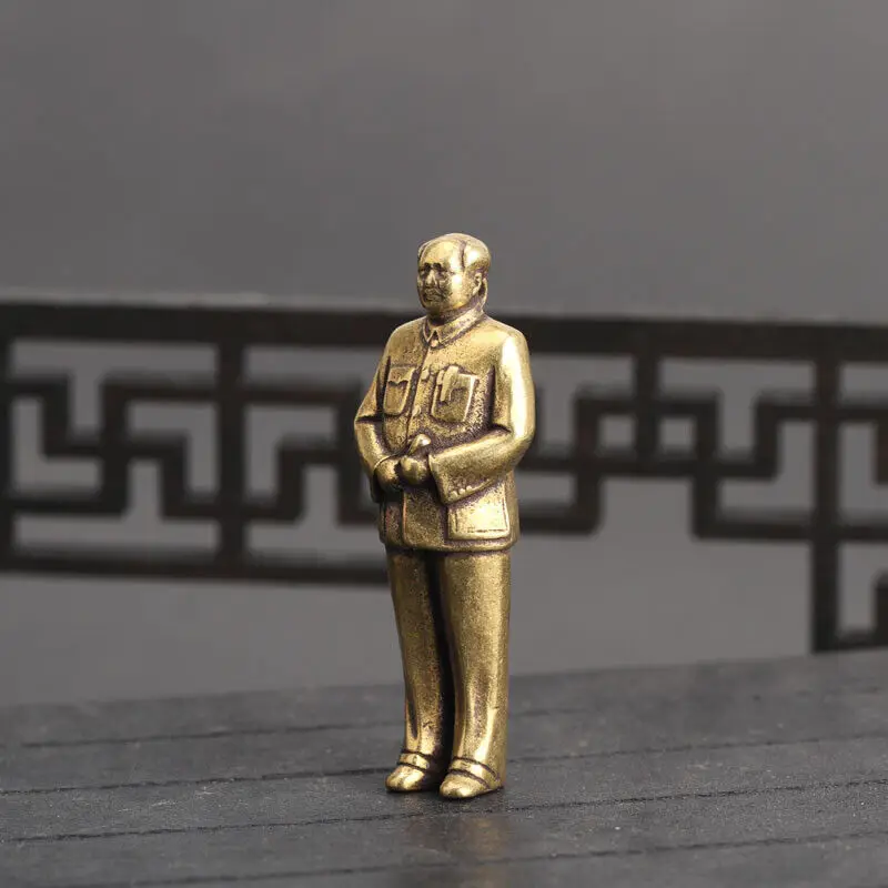 Chinese old antique Collection Asian Brass Chairman Mao Exquisite statue