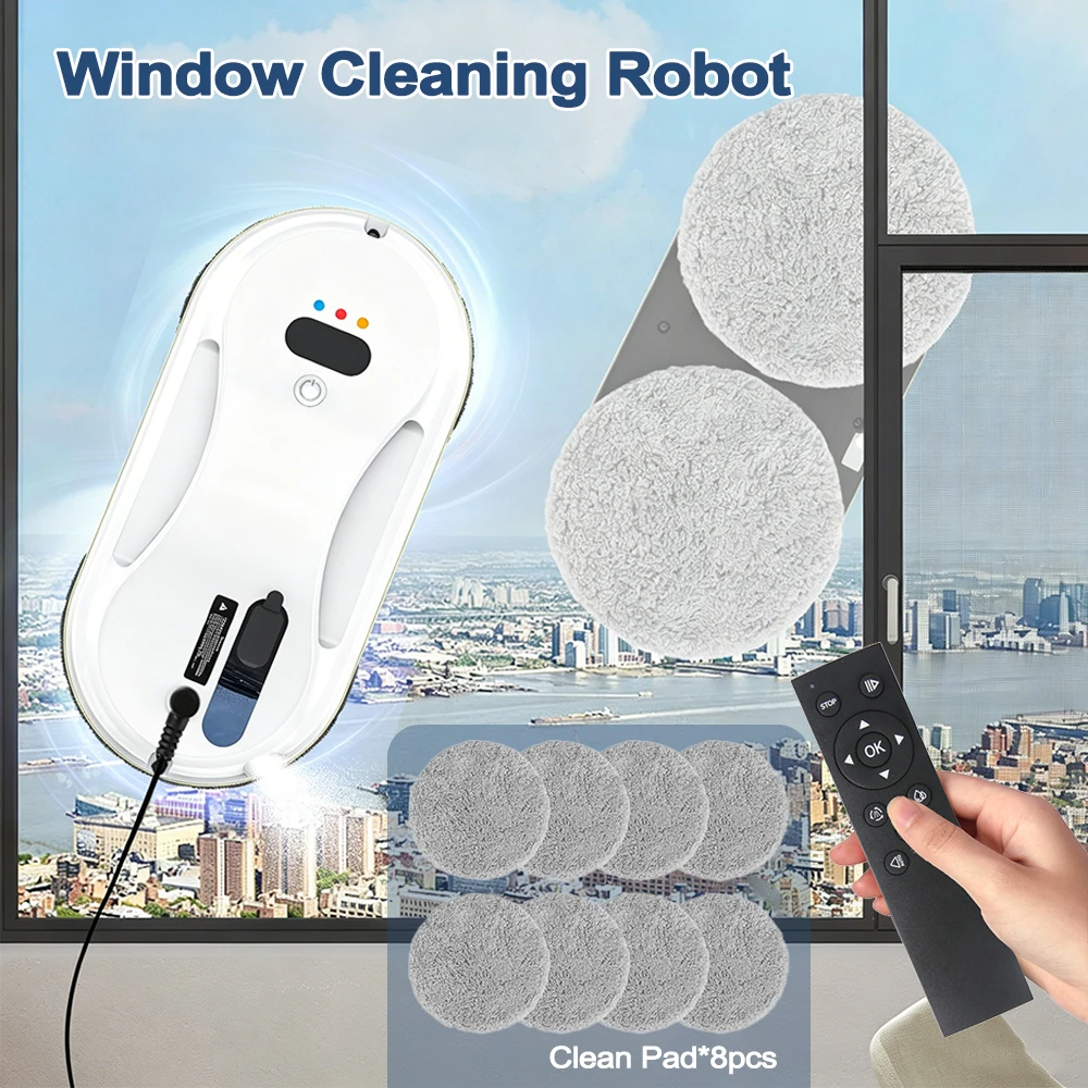 Robot Limpiacristales Ultrafino con Pulverización Automática de Agua, Control Remoto, Máquina de Limpieza, CA 100~240V, para Hogar y Oficina