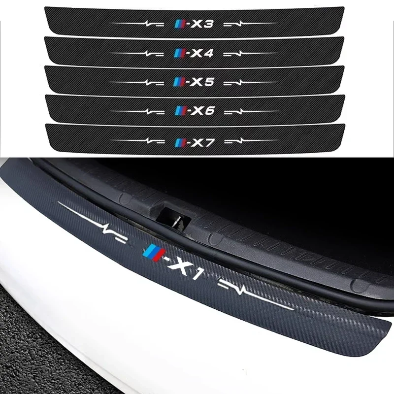 Car Decals Trunk Threshold Stickers for BMW X Series X1 X2 X3 X4 X5 X6 X7 Badge Car Carbon Fibre Sill Plate Protective Films