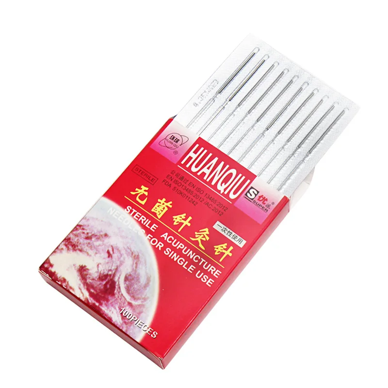 Blessfun Chinese Traditional HuanQiu Disposable Sterile Acupuncture Needles ZhenJiu Needle For Single Use 100pcs Per Pack