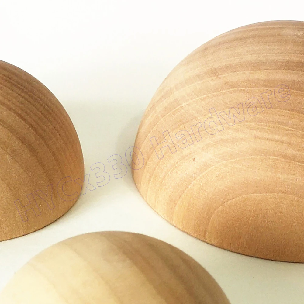 Bolas de madera divididas, media bola de madera sin terminar, cuentas naturales de medio artesanía de 12-90 mm para proyectos de manualidades de