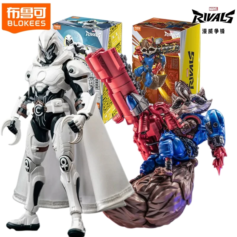 

BLOKEES Marvel Rivals Building Block Man Beyond Edition Rocket Raccoon Moon Knight Assembly Model Desktop Decoration Toy Gift