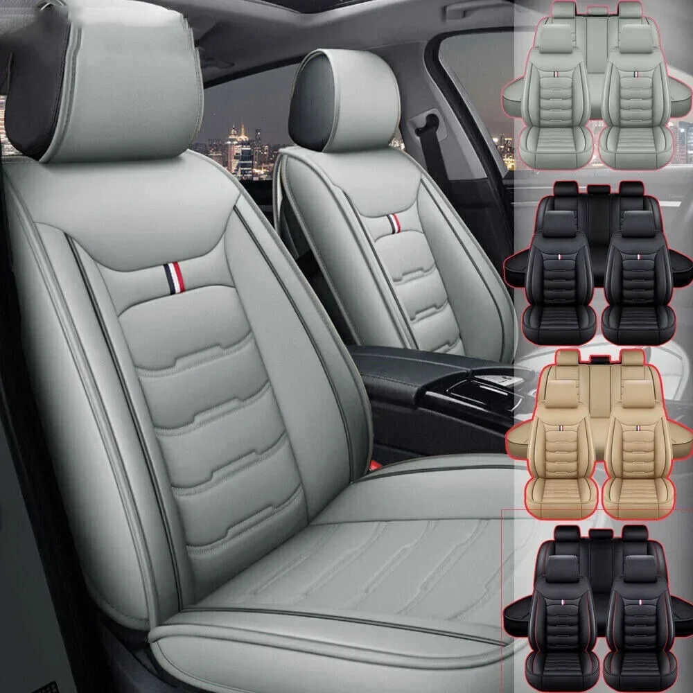 

For Chevy Car Seat Cover Full Set Deluxe PU Leather 5-Seats Front&Rear Protector United States