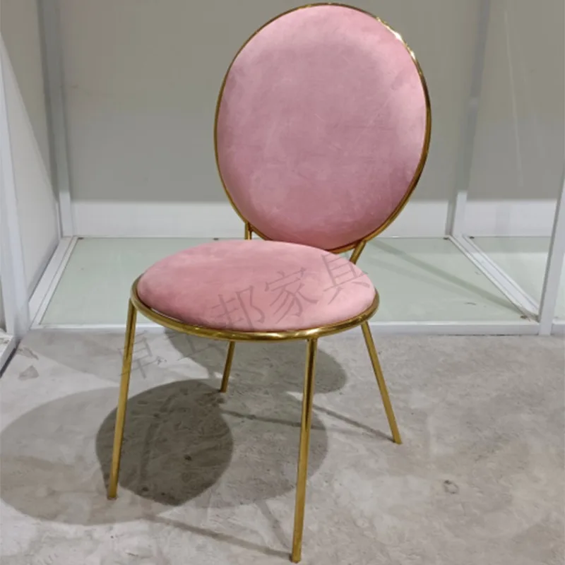 

Factory wholesale stainless steel Internet celebrity chair light luxury gold-plated family dining chair hotel banquet restaurant