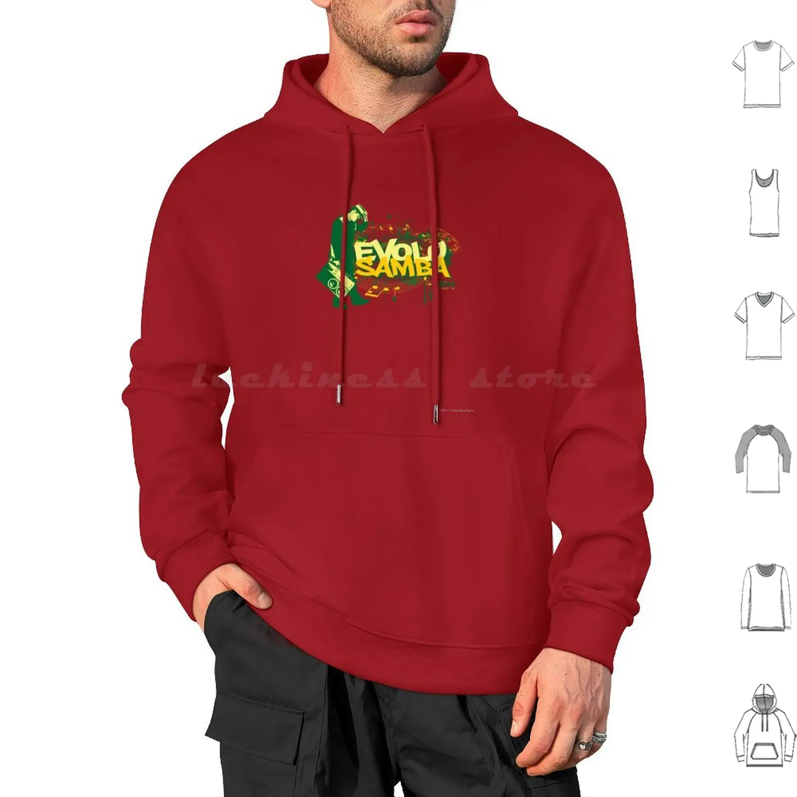 Evolusamba Hoodie cotton Long Sleeve Samba Brazil Music Rap Hip Hop