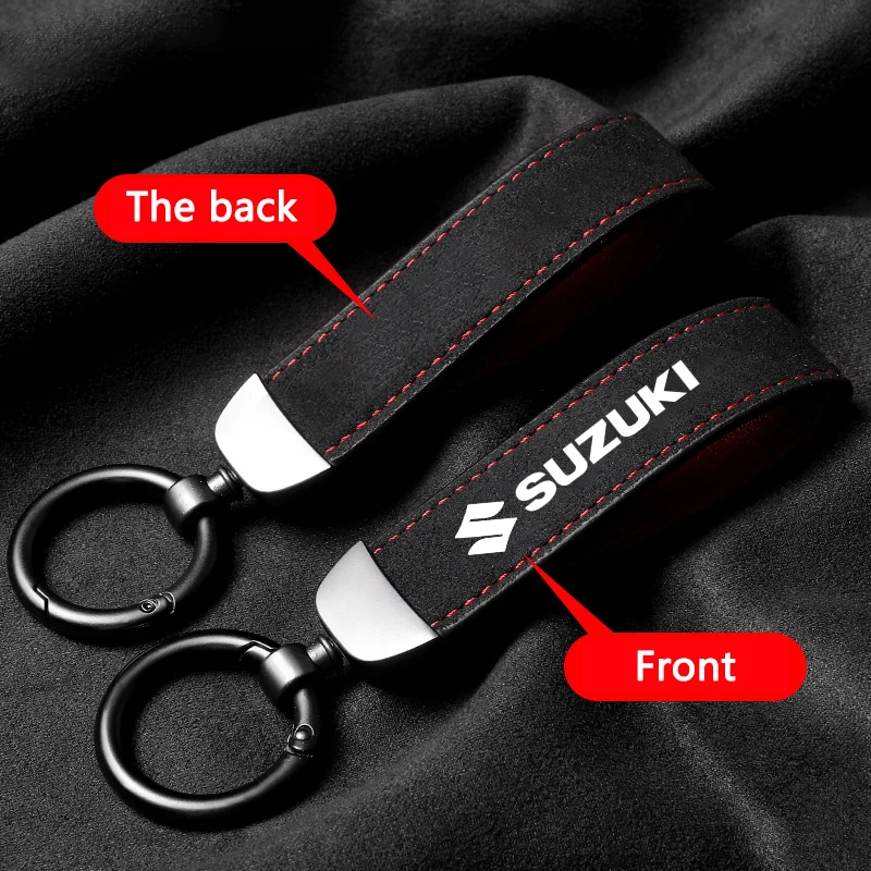 Suede Car Keychain Keyring Anti-Loss Pendant For Suzuki Vitara Swift Kizashi SX4 Ignis Baleno Ertiga Ciaz S-cross Auto Accessory