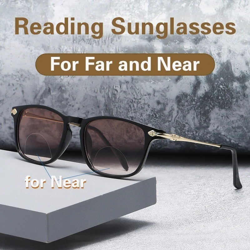 

6PCS Dual-use Reading Sunglasses Look Far And Near Glasses For Reading Fashion Gray/Brown Lens