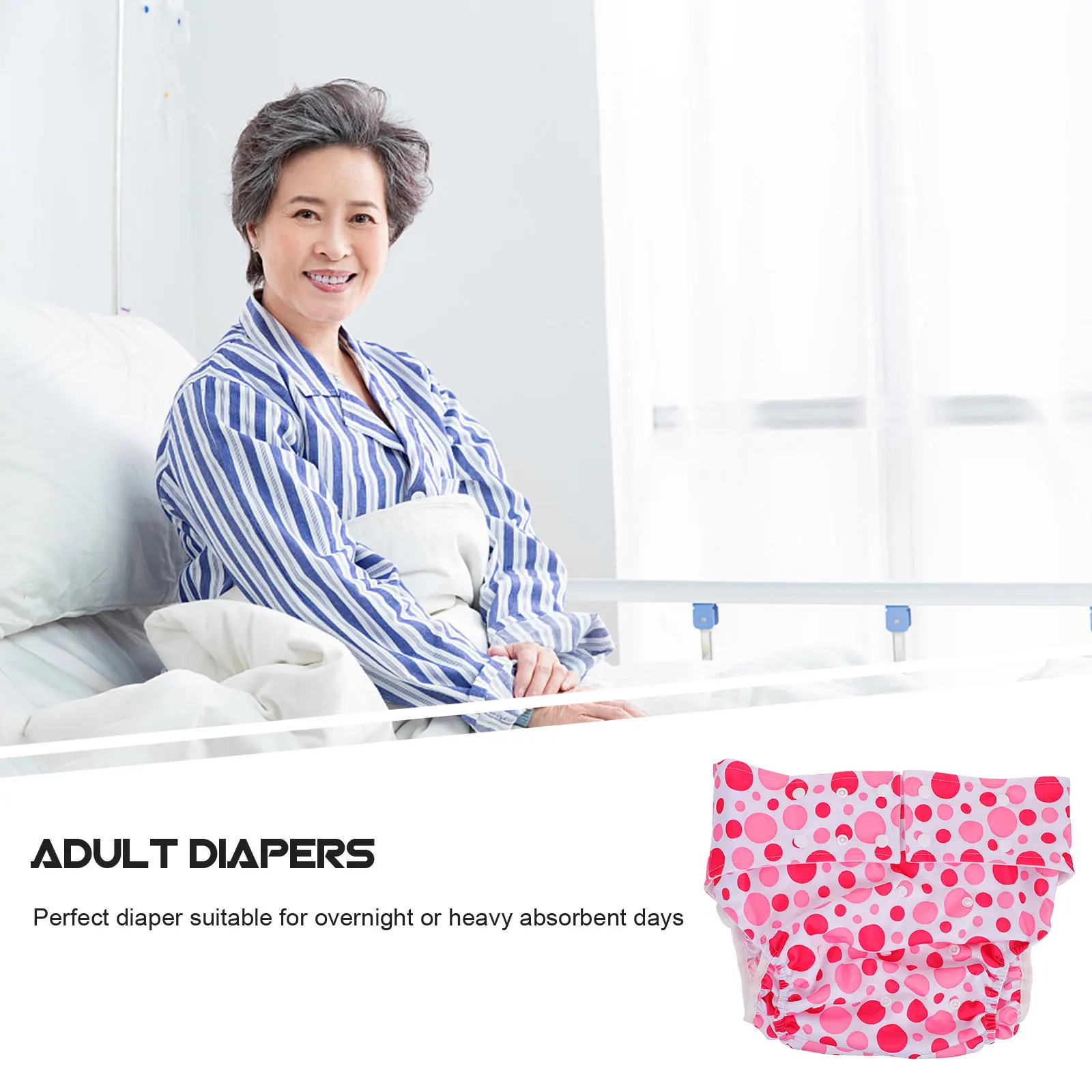 1 قطعة حفاضات الكبار قابل للتعديل قابلة لإعادة الاستخدام السراويل الصحية ليلة الليل الثقيلة الامتصاص مانعة للتسرب مقاوم للماء تنفس قابل للغسل #4