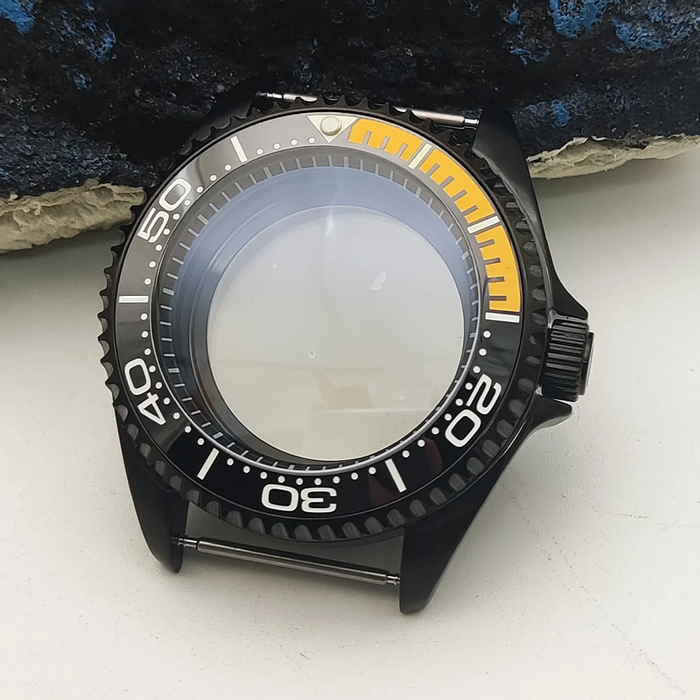 42 мм, черный ремешок для часов, модель, ремешок для часов Seiko NH35/36, с сапфировым стеклом, Керамическая рамка, запчасти для часов Seiko