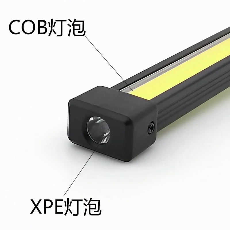 6* 1* COB XPE LED Pocket Emergency Flashlight 18650 Type C Garage Work Light Foldable Car Inspection Lamp Red Warning Lantern