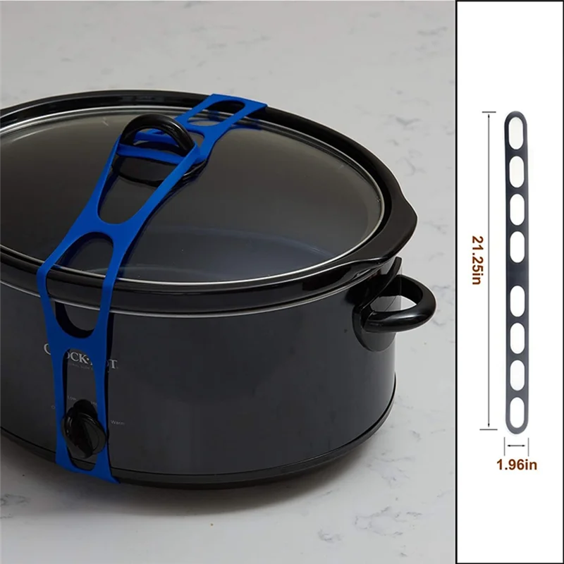 ABZV-Universal 5Pcs Crockpots 접시 운반 뚜껑 고정용 실리카 재사용 가능한 뚜껑 래치 스트랩