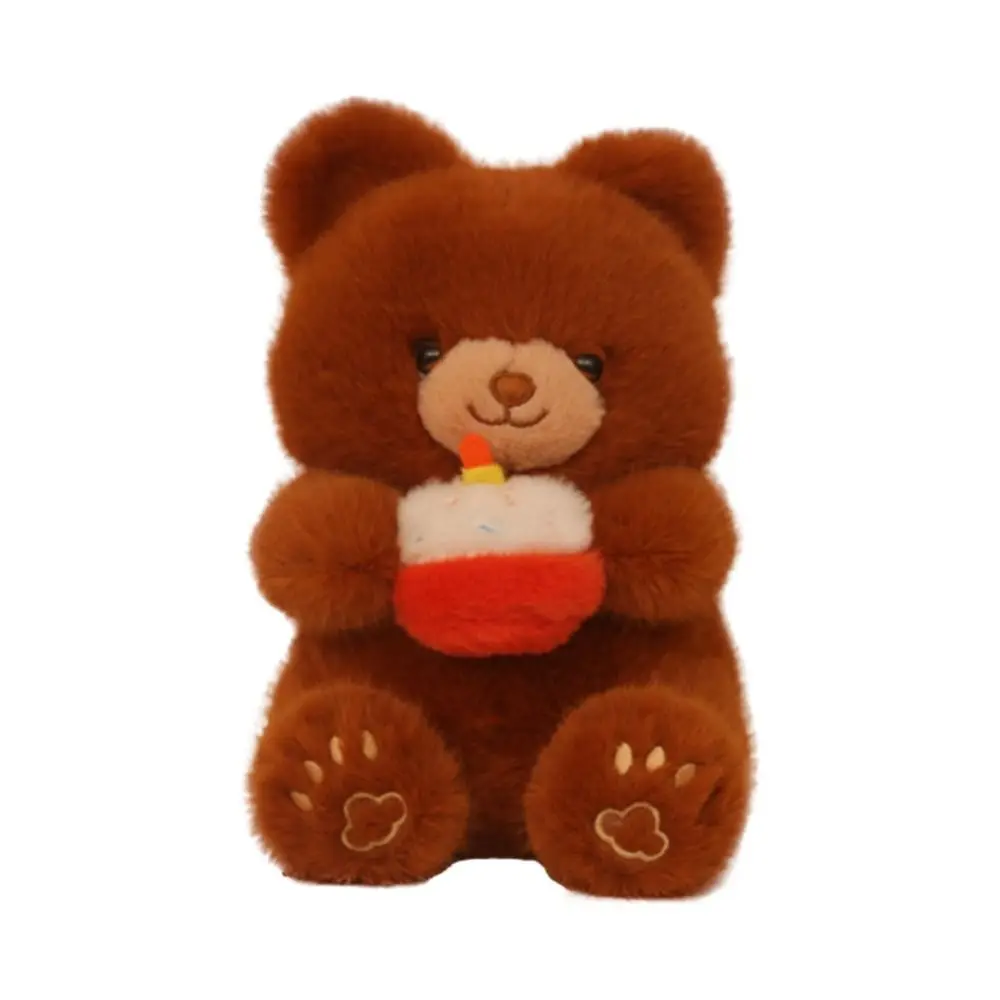 Decorazione del desktop Torta seduta Orso soffice e morbido orso di peluche Collezione di bambole Bambola animale del fumetto Compleanno Natale