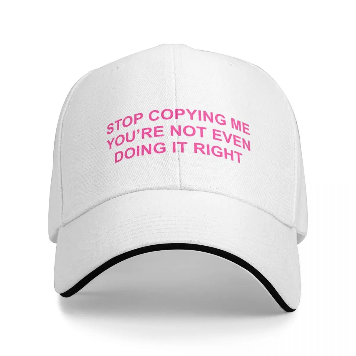 

stop copying me... pink Cap Baseball Cap winter hat Anime hat men's hats Women's