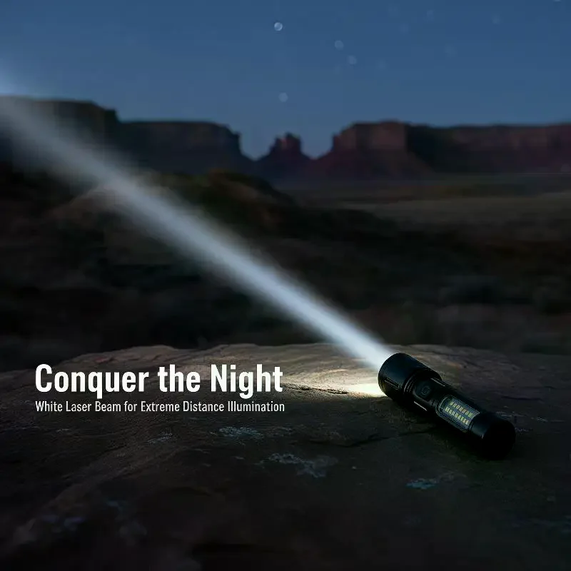LED+COB Portable Flashlight Zoomable Small Torch With Side Lights USB Rechargeable Outdoor Camping Fishing Emergency Lantern