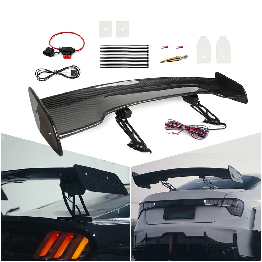 Electric Automatically Rear Spoiler GT Style Car Electric Spoiler Carbon Fiber Adjustable Universal Electric Spoiler