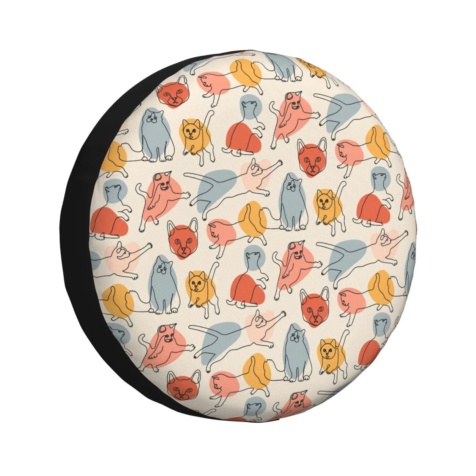 

Чехол для запасного колеса с забавным мультяшным принтом кота, универсальный защитный чехол для колеса 4WD 4x4SUV, автомобильные аксессуары 14, 15, 16, 17 дюймов