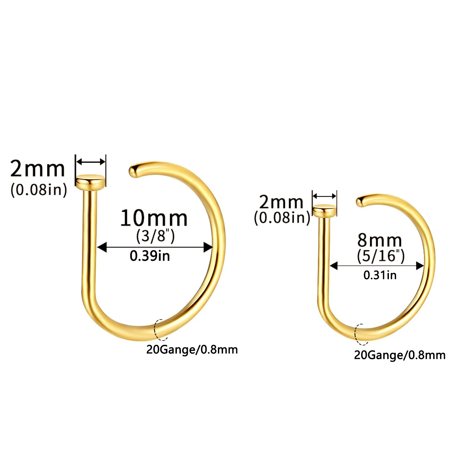 Non Piercing Fake Hoop Rings Clip On Nose Septum Labret Tragus Rook Lip Rings Reusable No-Puncture Jewelry For Women view 4