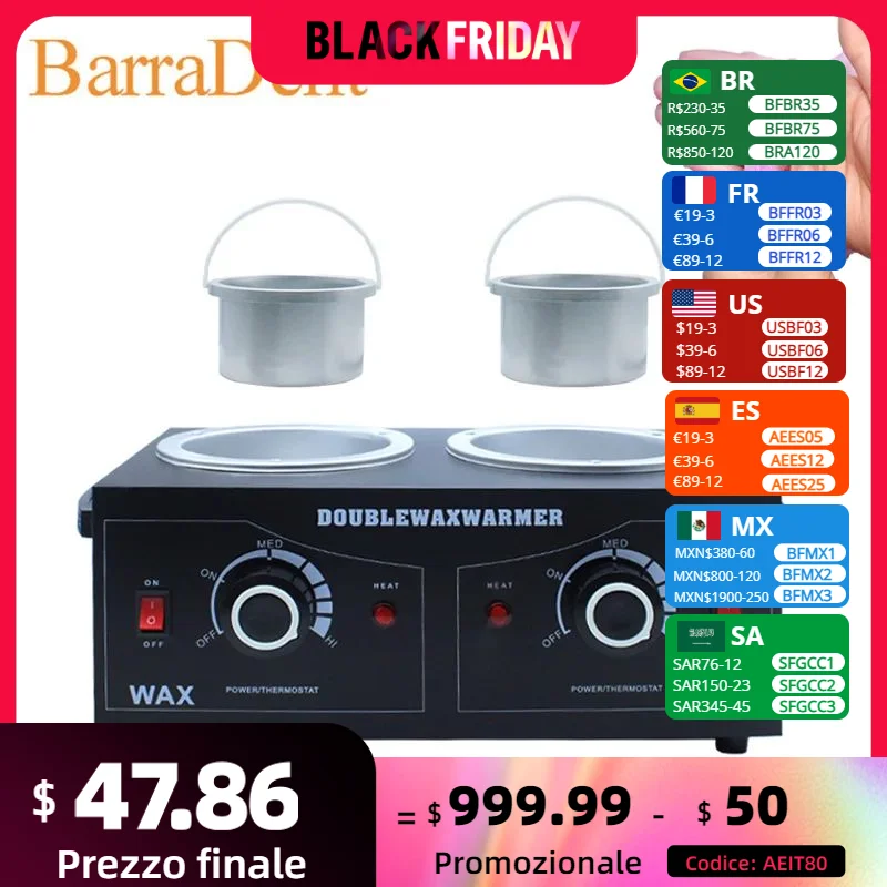 คู่ Wax เครื่องทำความร้อนผมอุปกรณ์กำจัด Professional พาราฟินพาราฟิน Treatment Hair Removal Skin Care Salon