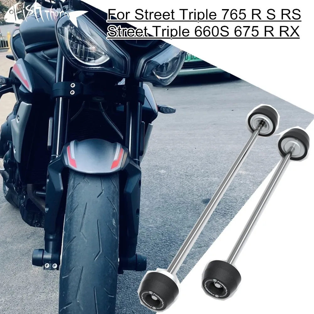 Ochrona przed zderzeniem wrzeciona przedniego koła motocykla dla triumf Street Triple 765 R S RS 675 R RX Street Triple 660S