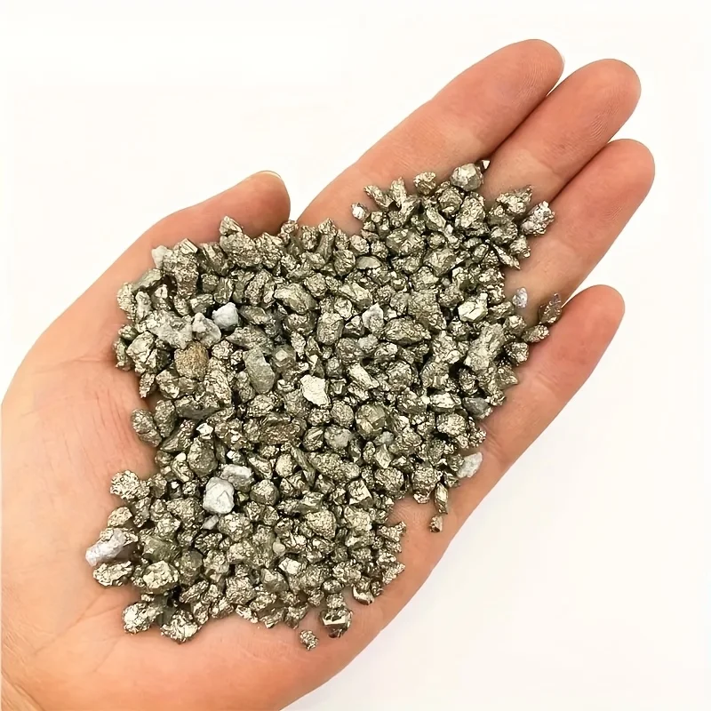 1pc Natural Premium Crushed Pyrite Stone - Metallic Golden Glittering Crystal - Shimmering Gem Ornament