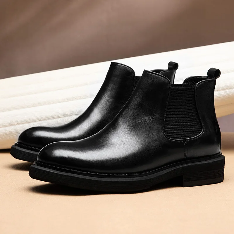 

New Trendy Men's Spring Autumn Breathable Boots Height-Increasing Boots