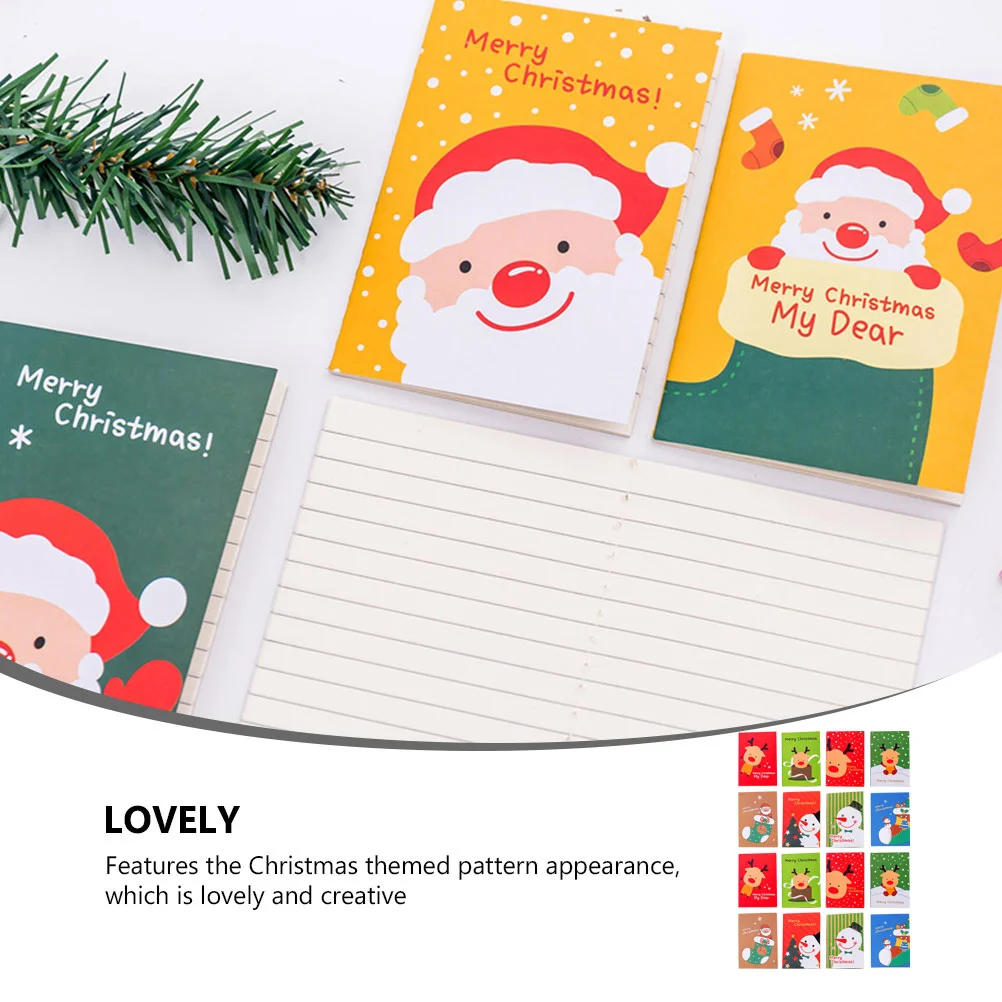 24 Pcs Mini Christmas Pocket Book Office Student Snowman Notebook Paper Notepads Practical Writing Convenient pocket notebook