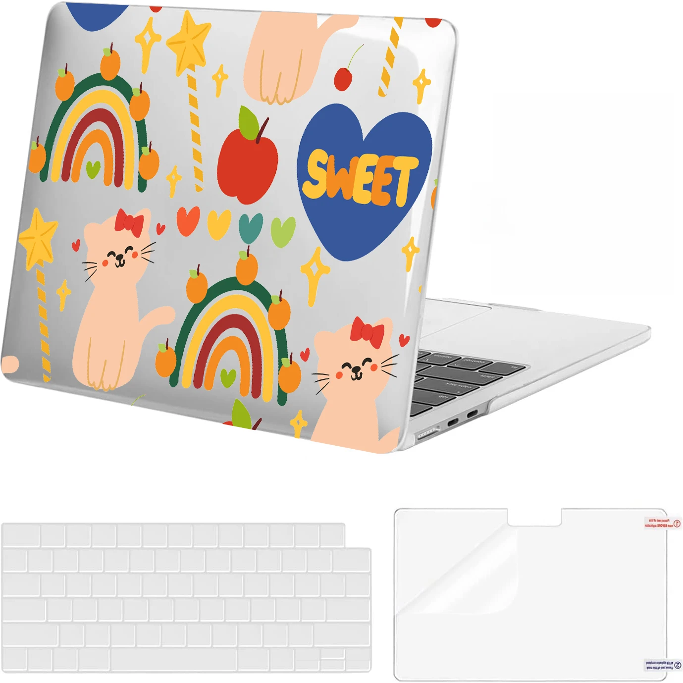 

Милый мультяшный чехол для Macbook Air 13,6 M2 A2337 Pro 14 дюймов 16 дюймов M4 M3 M2 M1 A2338, мягкий защитный чехол для ноутбука 2023 2024