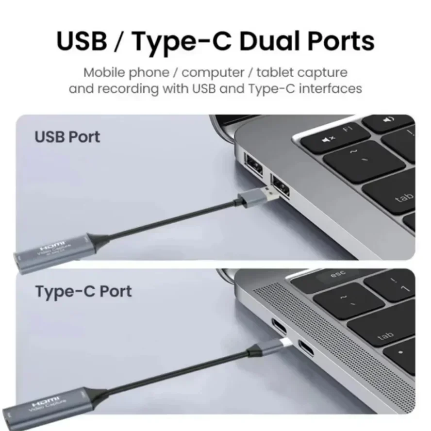 بطاقة التقاط الفيديو USB 3.0 HDMI-متوافقة مع USB/Type-c لعبة المنتزع سجل البث المباشر مسجل فيديو للتبديل Xbox PS4/5 #4