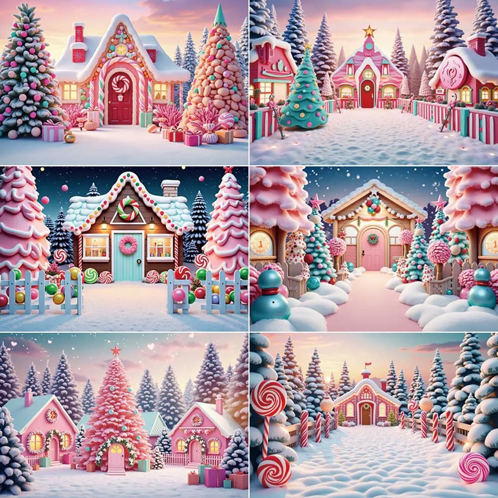 MOON.QG 2024 Large Christmas Tree Baby Photography Backdrop New Year Photo Studio Background Xmas Candy Bar Back Drop Supplies