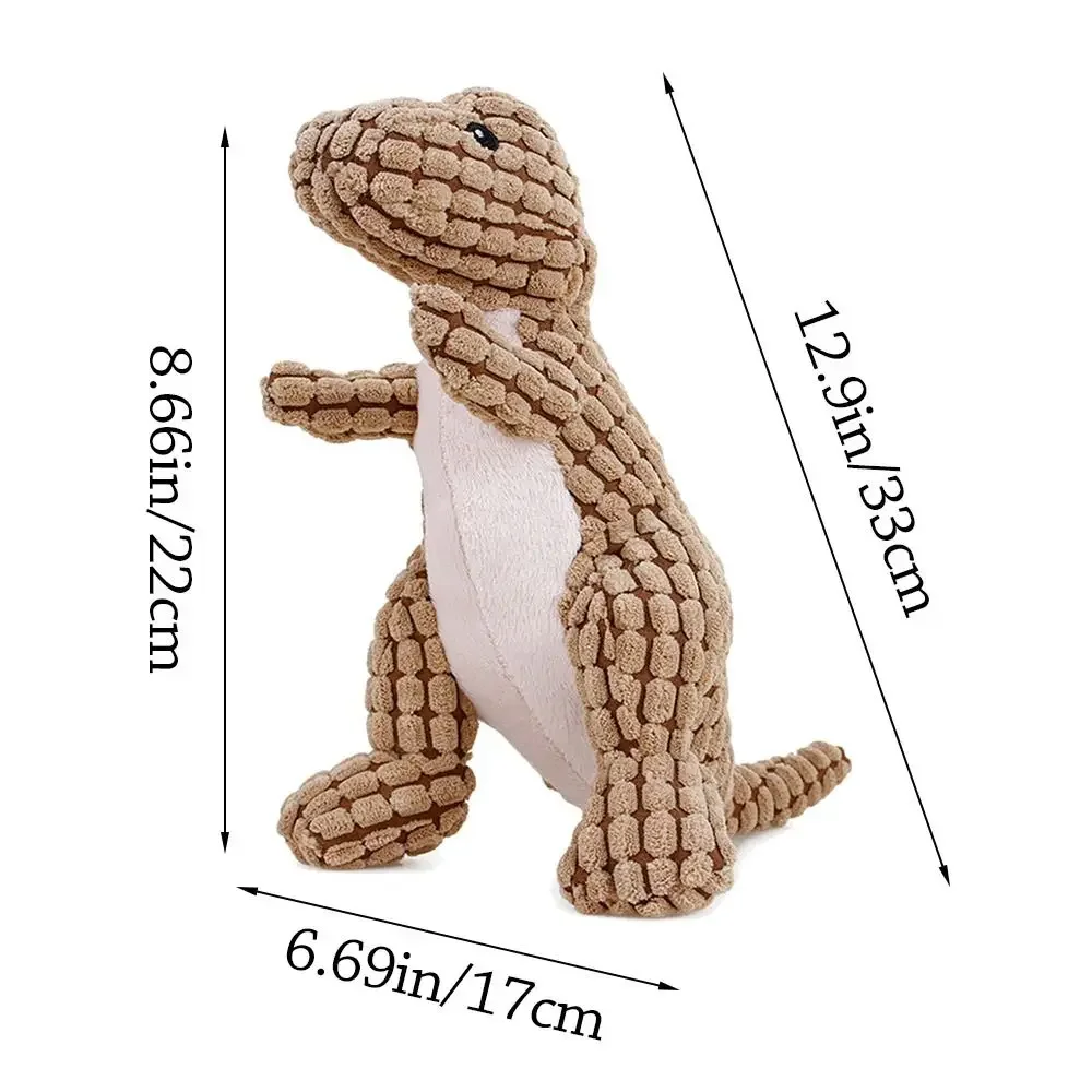 Pet dog chews stuffed with funny dinosaur shaped plush vocal toys suitable for training kinematic simulated animal dog toys view 6