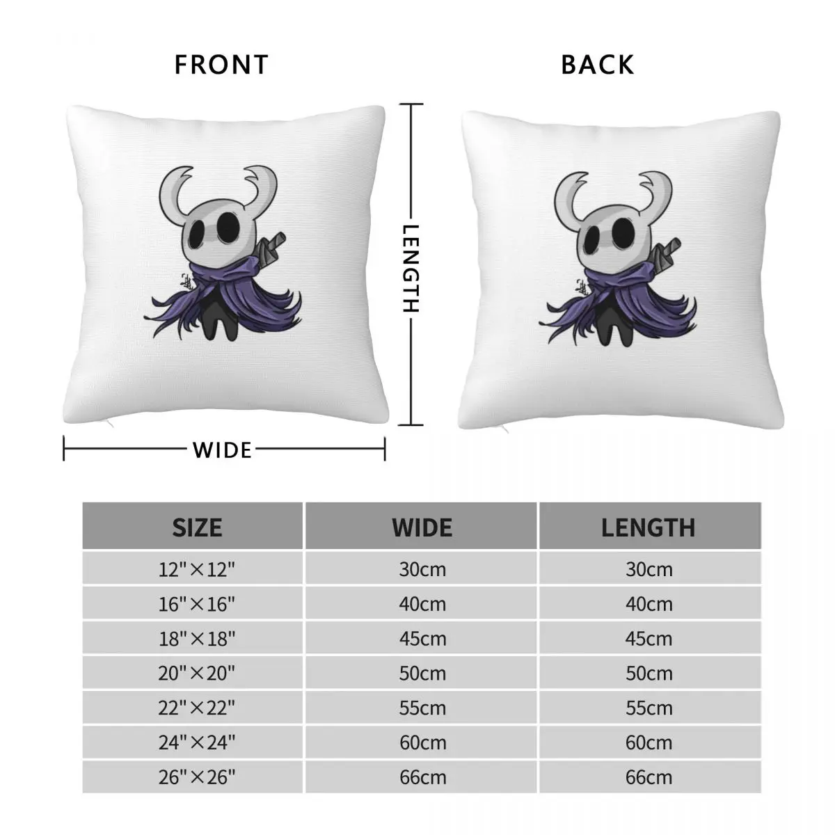 Hollow Knight The Knight Design Pillowcase Polyester Linen Velvet Printed Zip Decor Pillow Case Room Cushion Cover Wholesale