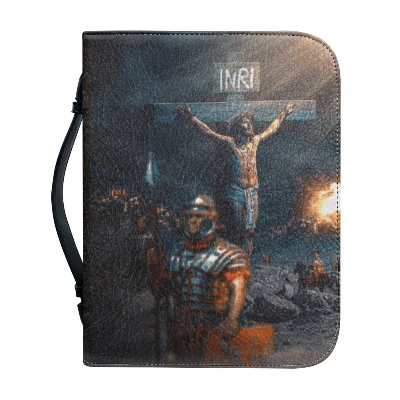 Crucifixion Chronicle Bible Cover Christ Print Ladies Storage Christian Bible Cover Case for Women Personalized Handbags