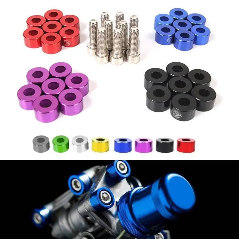 

9 шт. M8 алюминиевые винты, комплект шайб, шайбы крыла, болт для Honda Civic серии B/D/K, винтовая накладка выхлопного и впускного коллектора двигателя