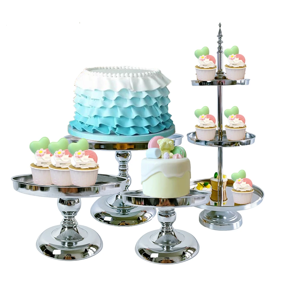 1pcs 2 tier &3 tiers gold Round Dessert cupcake stand Wedding Birthday Dessert Stand for Wedding Event Party Decoration