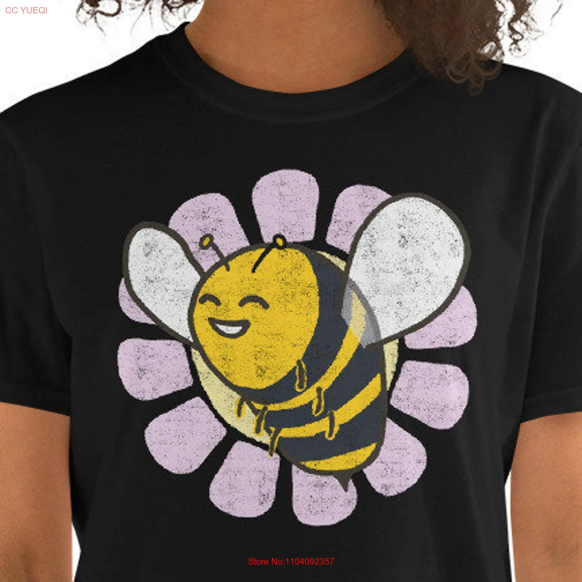 Bee Flower T Shirt s PrinT Keeper Keeping Apiarist Honey Bees Illustration Image Picture Art long or short sleeves