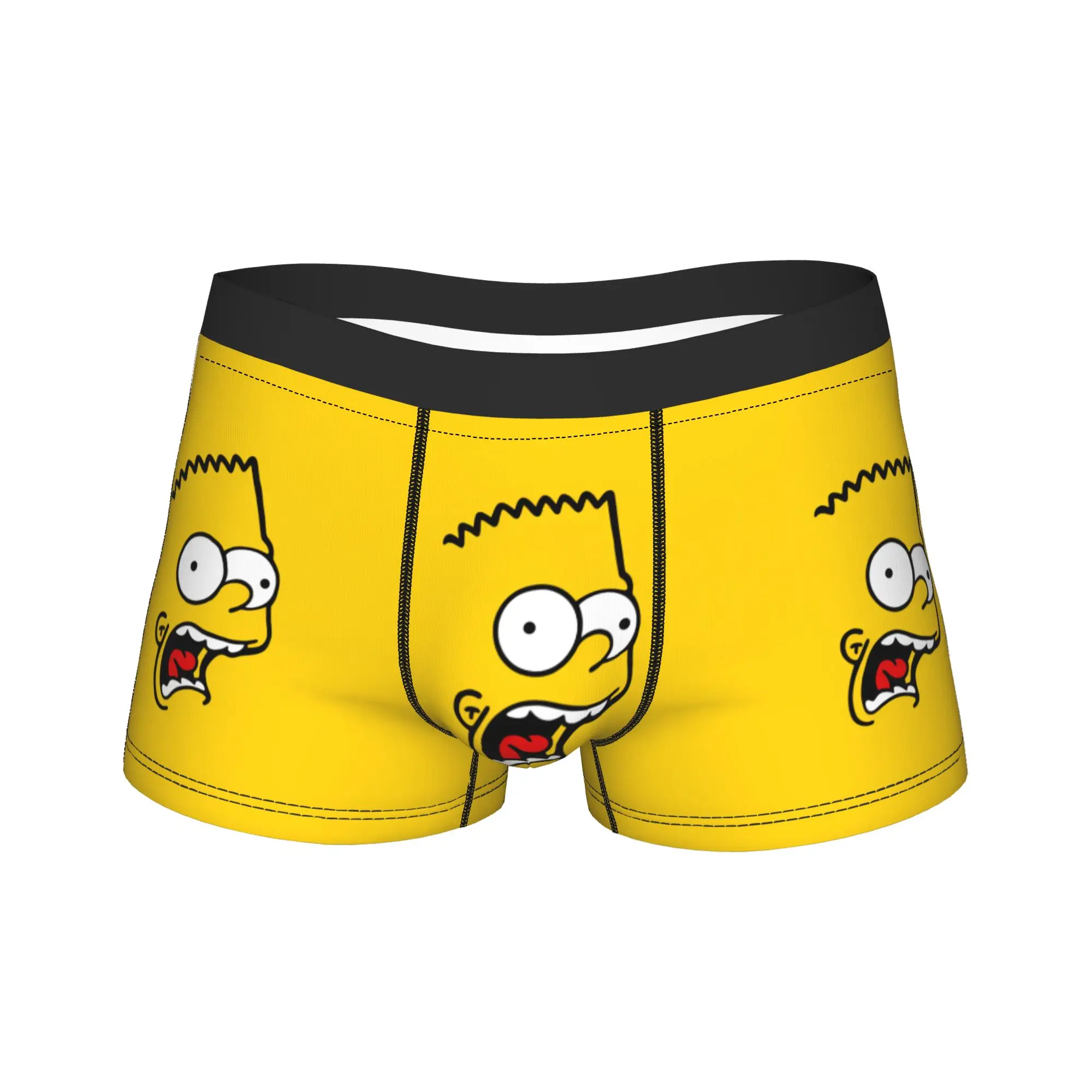 

S-Simpsons Bart Funny Face Boxer Brief Underwear Hot Sale Men Classic Boxershorts Print Plus Size Panties