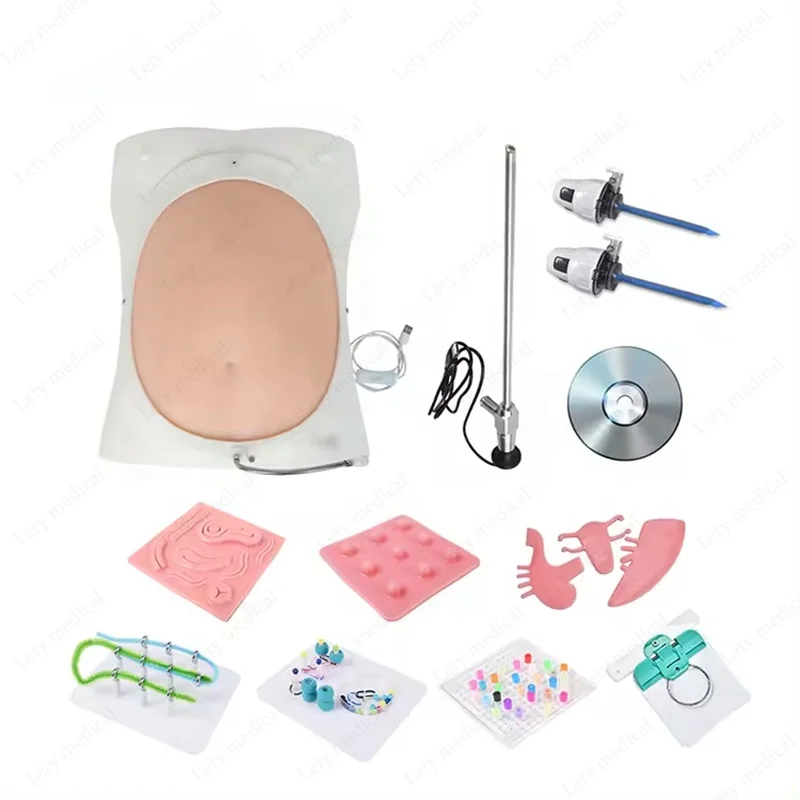 

Simulated Abdominal Laparoscopic Trainer Box Set Practicing Model with endoscope