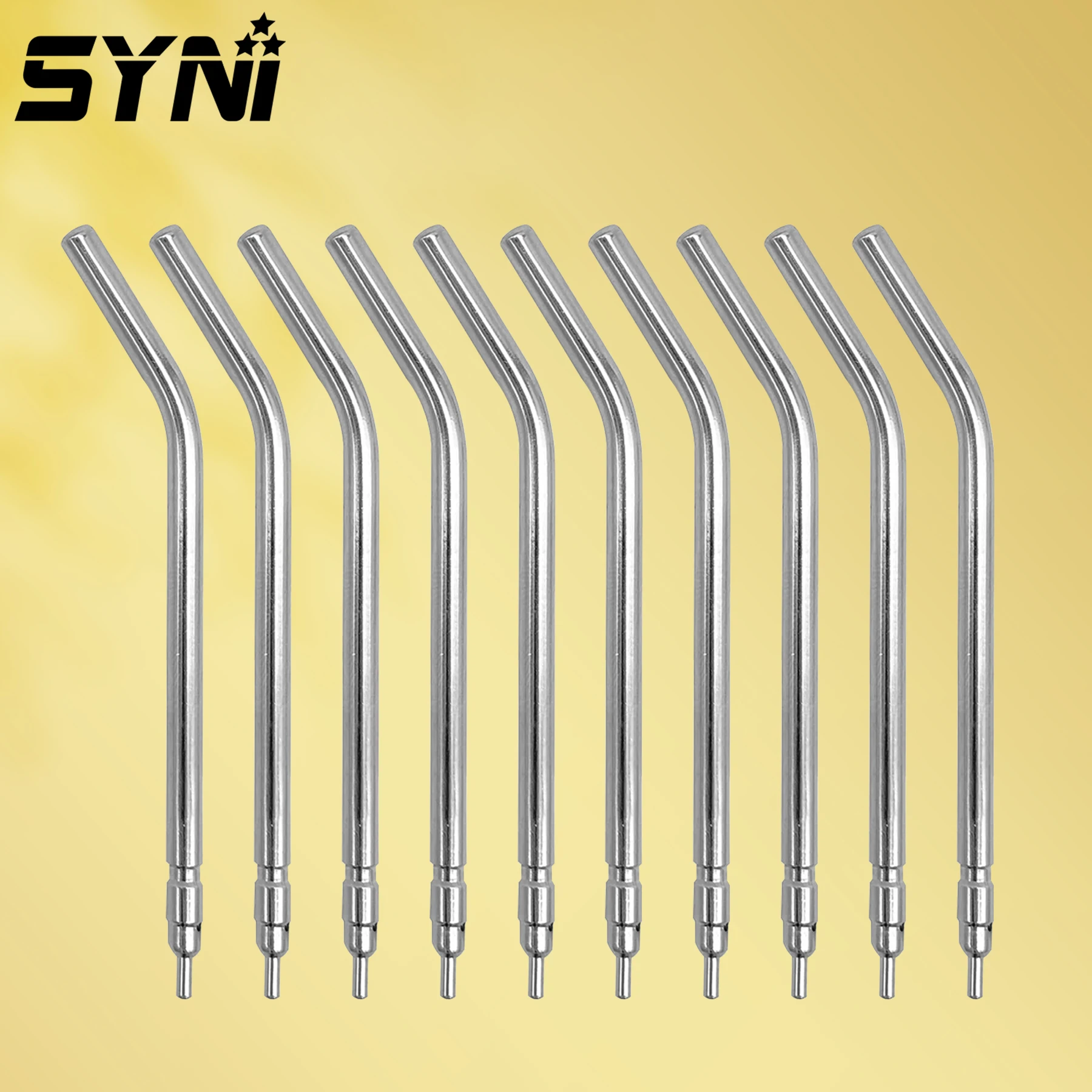 

10pcs SYNI Stainless Steel Dental Air Triple Syringe 3 Way Dental Air Water Spray Syringe Nozzles Tips for Teeth Whitening