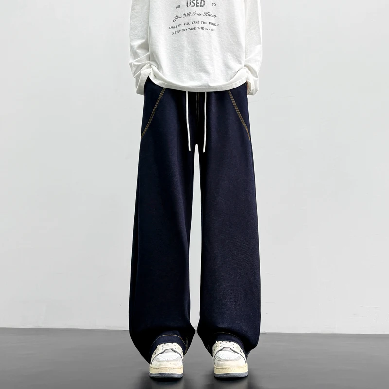 

Men's Casual Straight Leg Jeans Spring Autumn Season Faionable Loose Fit American Sle Polyester Fiber Windproof Long Pants