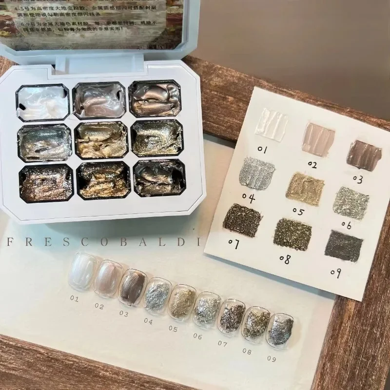 

DIY 3gx9colors Nail Art Bling Color Fairy Powder Creamy for Professional Manicure Nails Decoration Paste Pigment